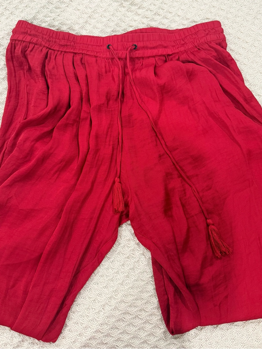 Zara Red Pants with Drawstring - Picture 3 of 3